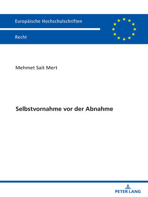 cover image of Selbstvornahme vor der Abnahme